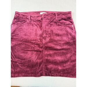 Kensie Jeans High Rise Corduroy Mini Skirt Burgundy Women's Size 4 / 27